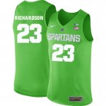 Men Michigan State Spartans NCAA #23 Jason Richardson Green Authentic Nike Stitched College Basketball Jersey CI32U65JE